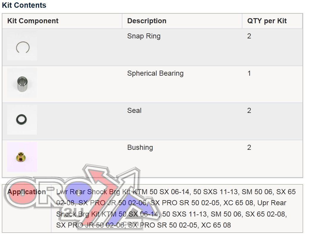 KTM SHOCK KIT ALLBALLS 29-5070 SM 50 06, SX 50 06-16, SX 65 02-18, SX PRO JR 50 02-06, SX PRO SR 50 02-05, SXS 50 11-14, XC 65 08 - Image 3