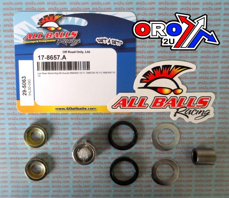 LOWER SHOCK BEARING KIT SUZ, ALLBALLS 29-5063 RMX RMZ, RMX450 2010-2011, RMX450Z 2017, RMZ250 10-17, RMZ450 2010-2018 - Image 2