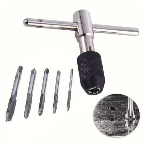 TAP WRENCH SET 6 PIECE WITH METRIC TAPS M6-M8 ALLOY STEEL