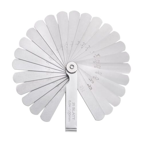 FEELER GAUGE 25 BLADE METRIC SET 0.04mm TO 1.00mm 89x25mm BLADES