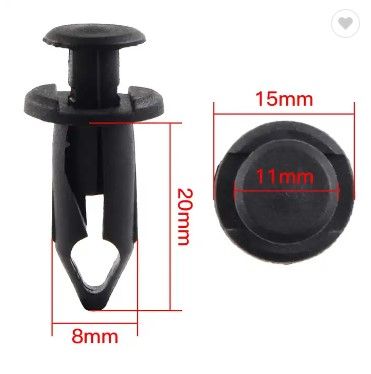 PACK-10 PLASTIC CENTER PUSH FENDER CLIPS RIVETS 8mm x 20mm x 15mm Polaris 7661855 90653-HC4-900