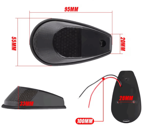 INDICATORS FLUSH MOUNT 12V LED BLACK CASE WITH AMBER ORANGE LENS