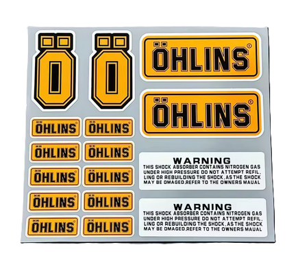 OHLINS SHOCK ABSORBER REFLECTIVE STICKERS DECALS HELMET BRAKE SUSPENSION FRONT FORK DECOR