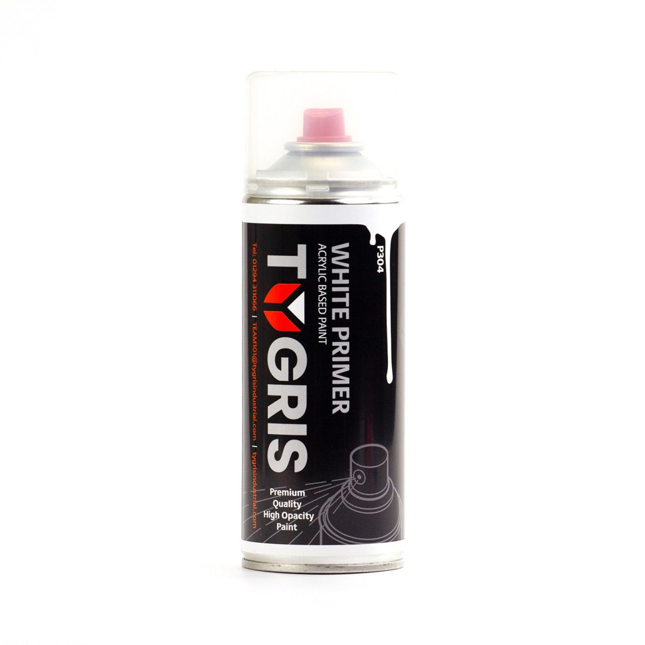 TYGRIS WHITE PRIMER AEROSOL SPRAY PAINT 400ML ACRYLIC