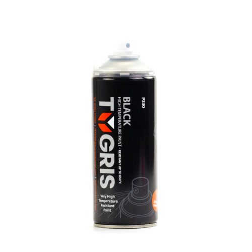 TYGRIS BLACK HIGH TEMPERATURE AEROSOL SPRAY PAINT 400ML ACRYLIC