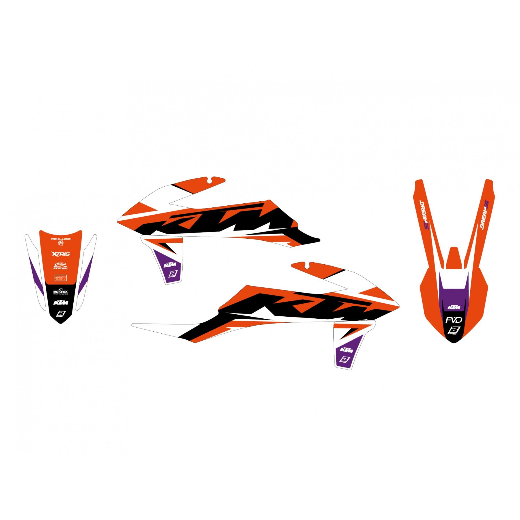 19-22 SX/SXF 20-23 EXC, KTM DREAM 5 BLACKBIRD DECAL KIT, 2547AB