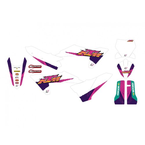 2025 KTM SX/SXF RETRO PURPLE/PINK BLACKBIRD DECAL KIT, 2552AA