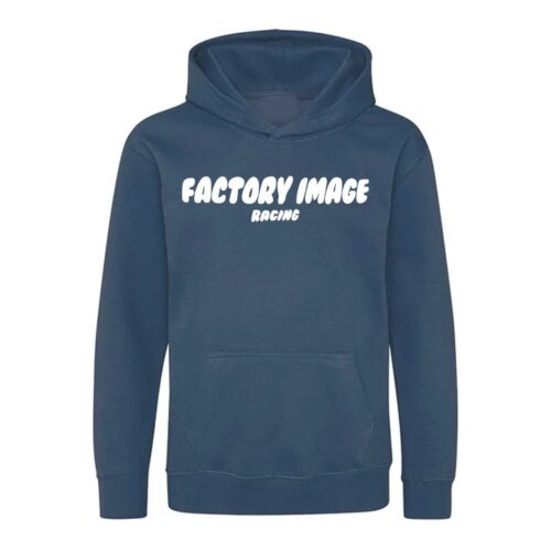 BUBBLE TEXT BLUE KIDS HOODIE – SIZE – 5/6