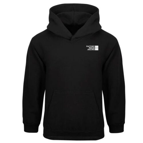 WHITE TEXT MINIMAL BLACK KIDS HOODIE – SIZE – 7/8