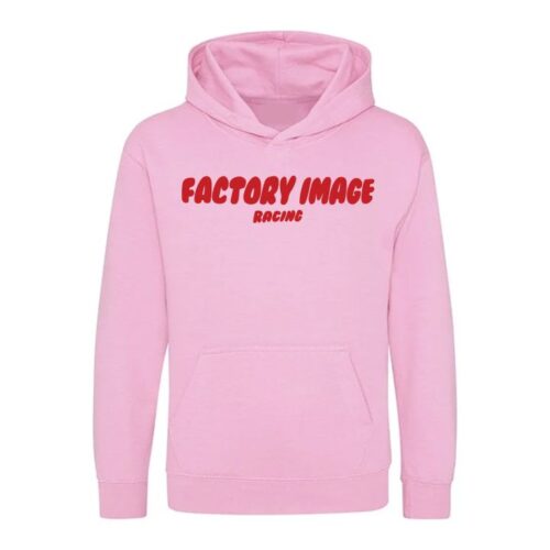 BUBBLE TEXT PINK KIDS HOODIE – SIZE – 1/2
