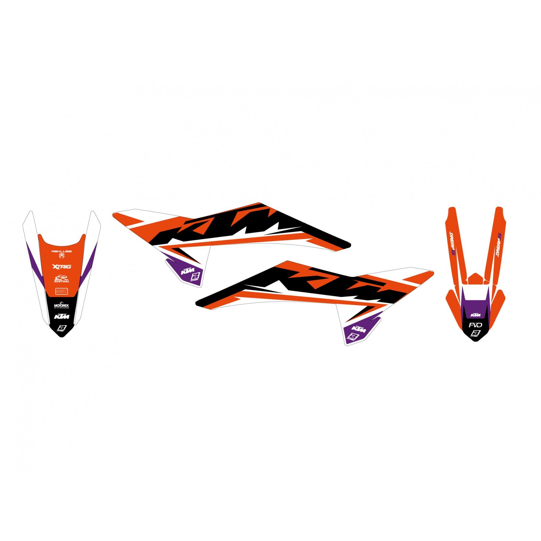2025 KTM SX/SXF DREAM 5 BLACKBIRD DECAL KIT, 2552AB