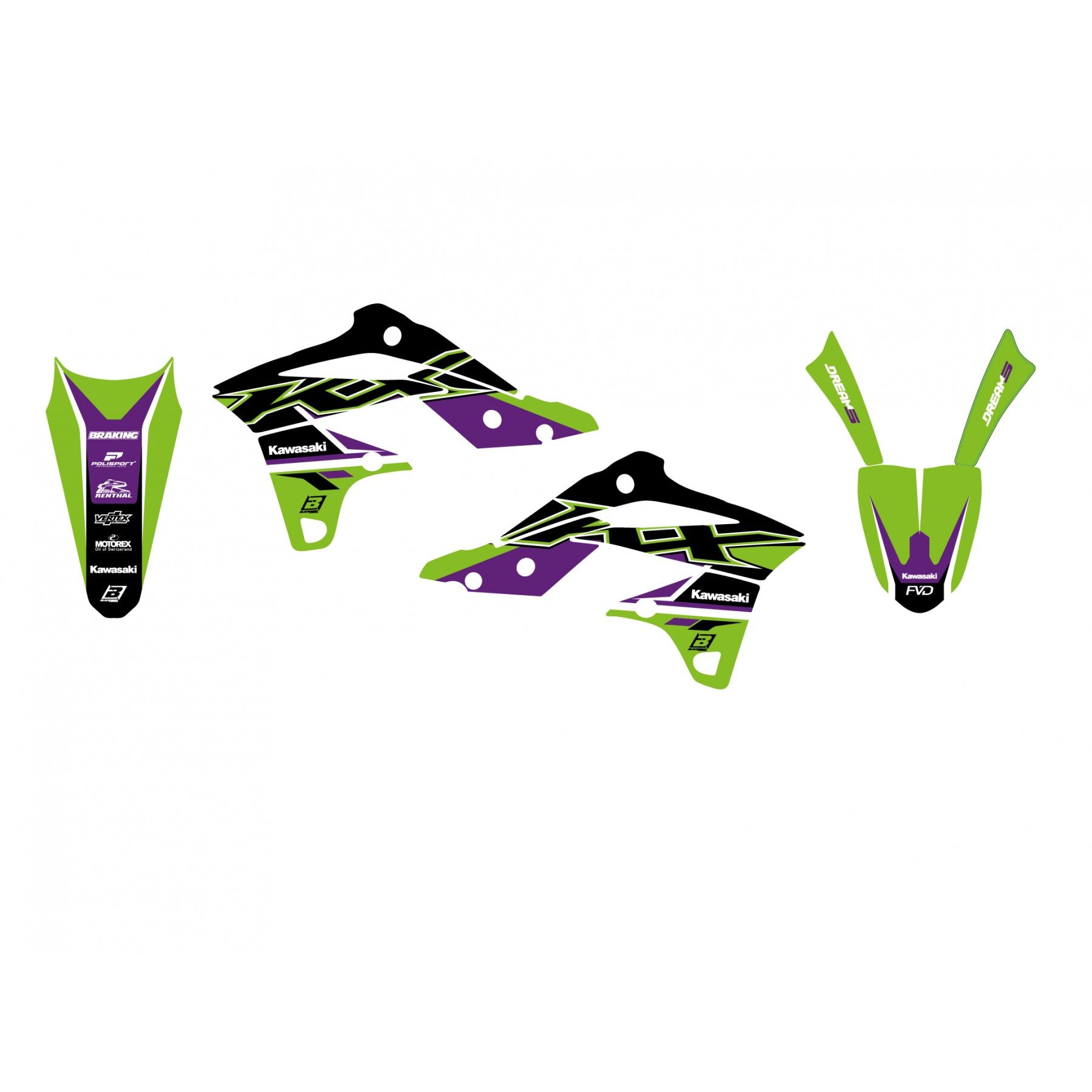 13-16 KX250F DREAM 5 GRAPHICS, BLACKBIRD 2421AB