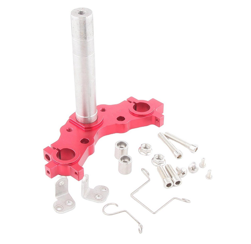 STEERING STEM TRIPLE TREE CLAMP SET RED YAMAHA PW 50 22mm