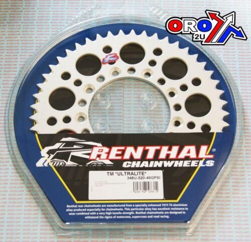 REAR SPROCKET ALLOY TM RACING 98-26 RENTHAL ULTRALITE 348U-520-47GPSI SILVER