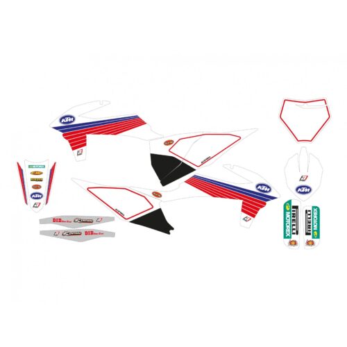 19-22 SX/SXF 20-23 EXC, KTM RETRO RED AND BLUE BLACKBIRD DECAL KIT, 2547AA/01