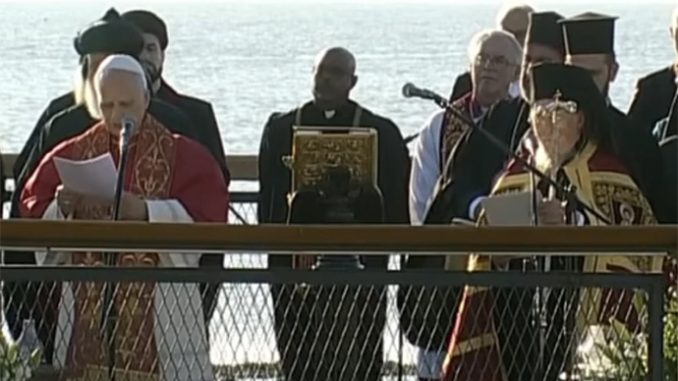 Pope Leo XIV and Ecumenical Patriarch Bartholomew I cna