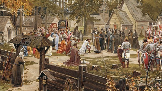 Sergius of Radonezh blessing Dmitri Donskoi wiki