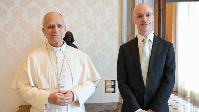 Pope Leo and Gareth Gore ewtn news