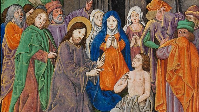 The Raising of Lazarus illumination detail