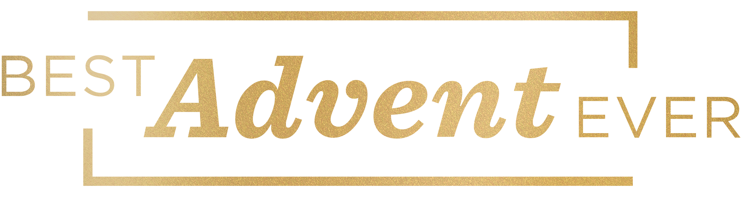Best Advent Ever program logo in gold with stars