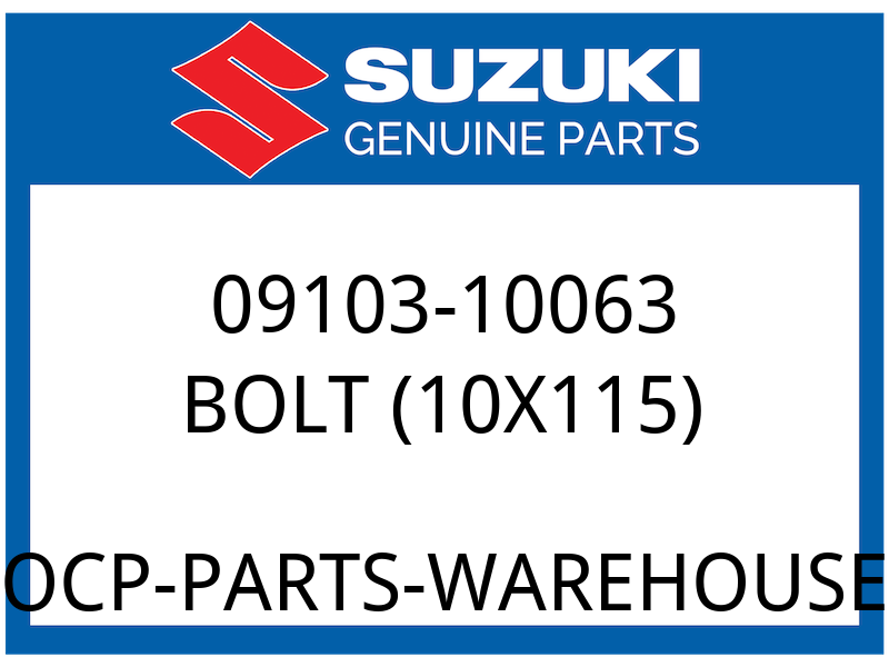 Suzuki OEM Part 09103-10063 BOLT, MUFFLER BRACKET & CVT