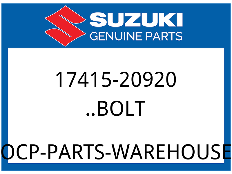 Suzuki OEM Part 17415-20920 .BOLT, DRAIN