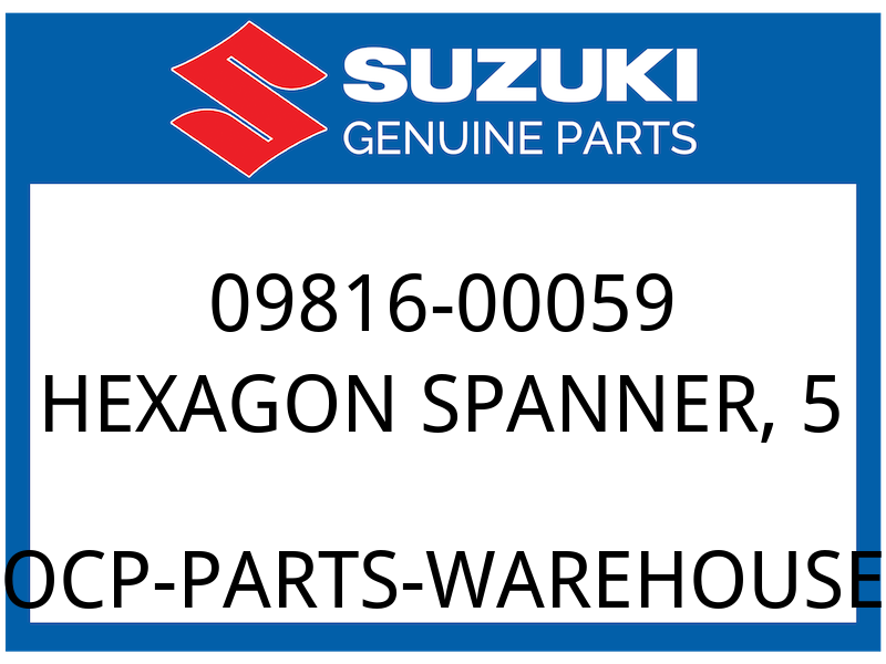 Suzuki OEM Part 09816-00059 SPANNER,HEXAGON (5)