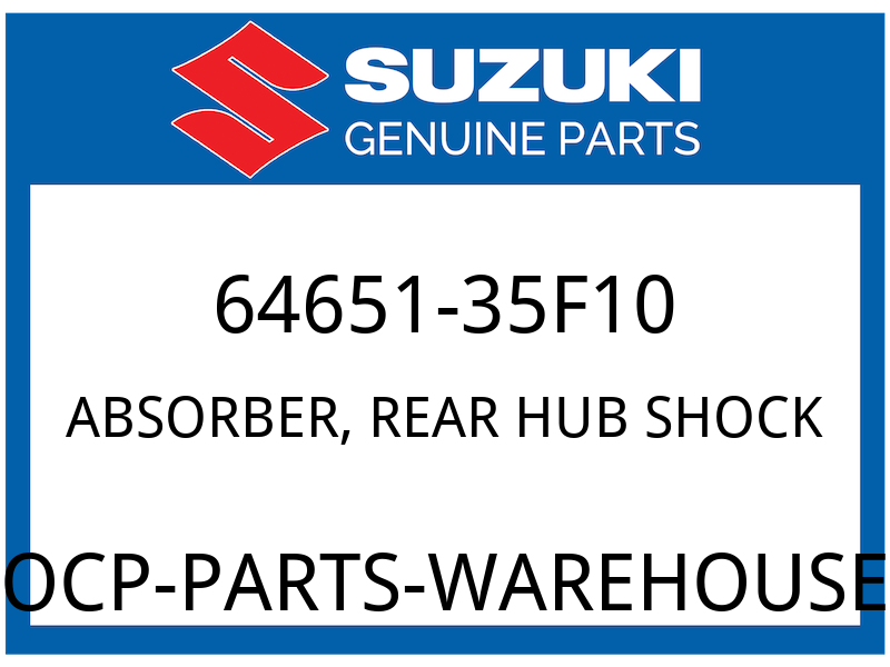 Suzuki OEM Part 64651-35F10 ABSORBER, RR HUB SHOCK