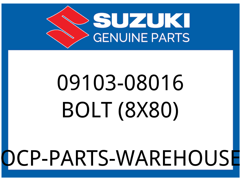 Suzuki OEM Part 09103-08016 BOLT, NO.4