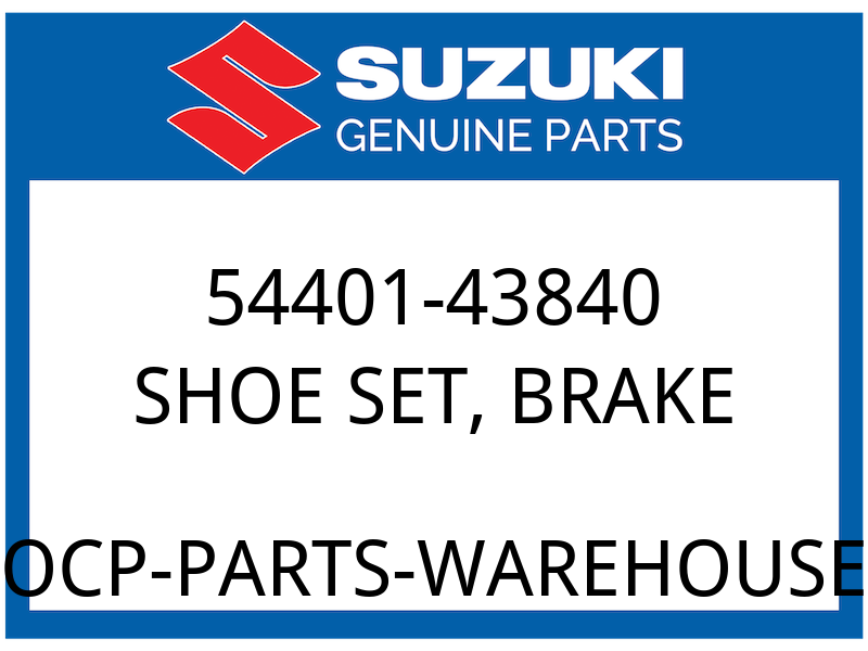 Suzuki OEM Part 54401-43840 SHOE SET,BRAKE
