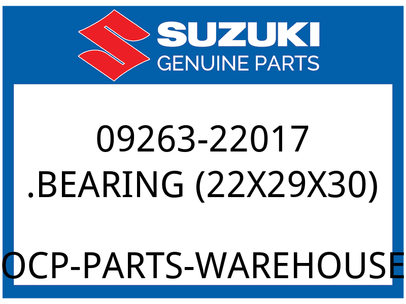 Suzuki OEM Part 09263-22017 BEARING, PIVOT (22X29X30)