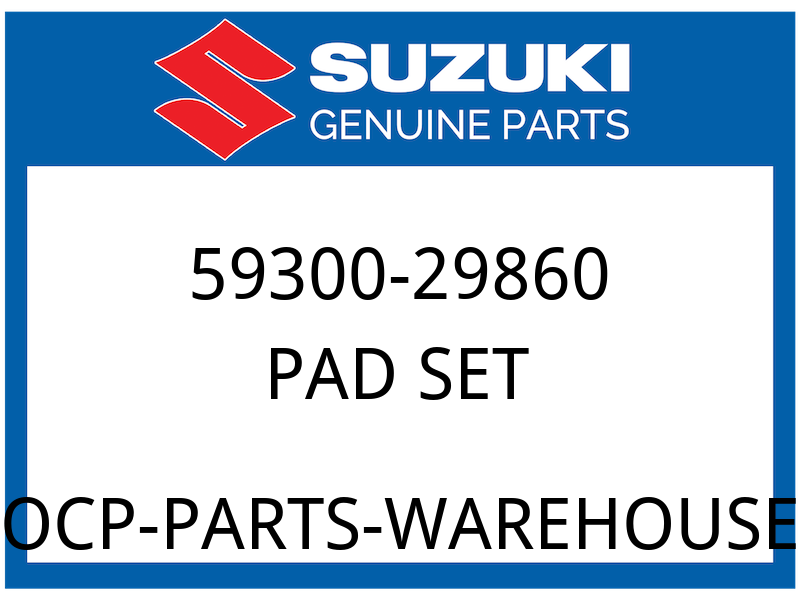 Suzuki OEM Part 59300-29860 PAD SET