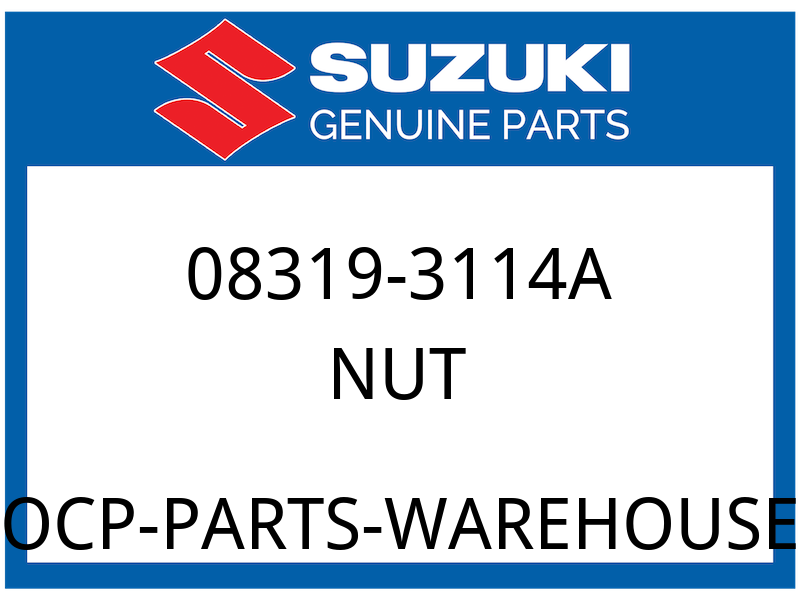 Suzuki OEM Part 08319-3114A NUT, RR CUSHION ROD