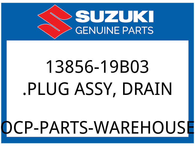 Suzuki OEM Part 13856-19B03 PLUG, BREATHER