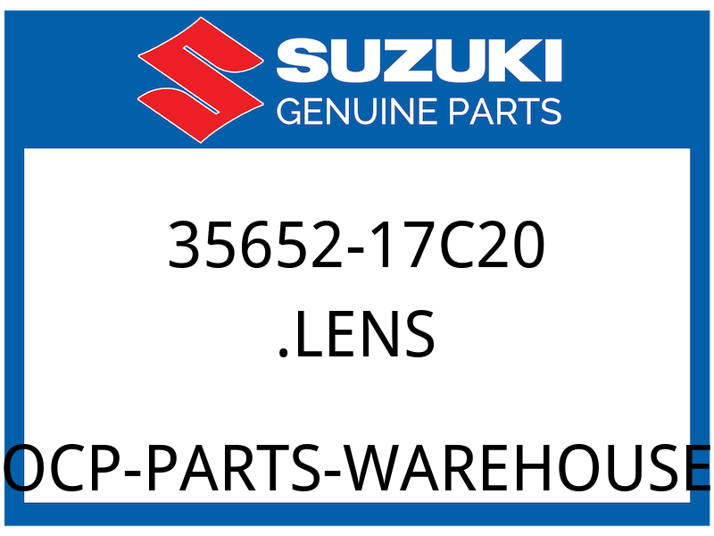Suzuki OEM Part 35652-17C20 LENS, REAR TURN SIGNAL