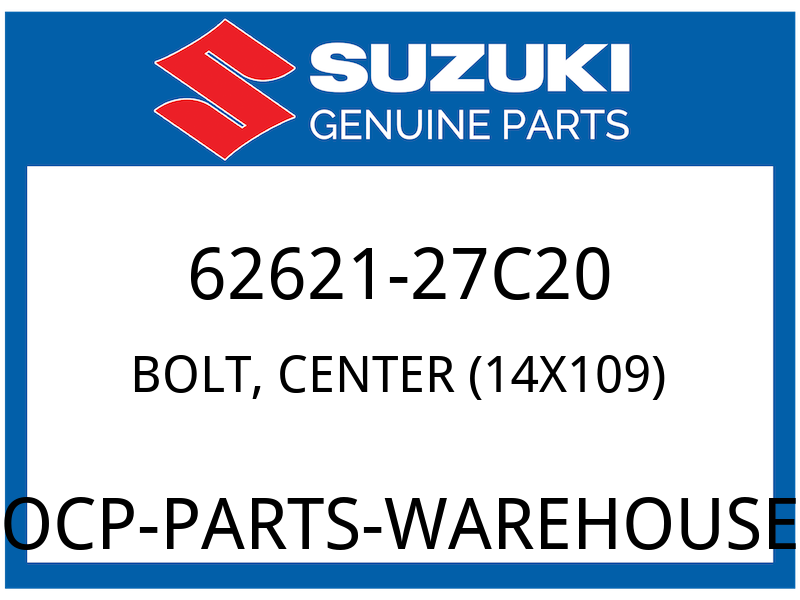 Suzuki OEM Part 62621-27C20 SHAFT, CENTER