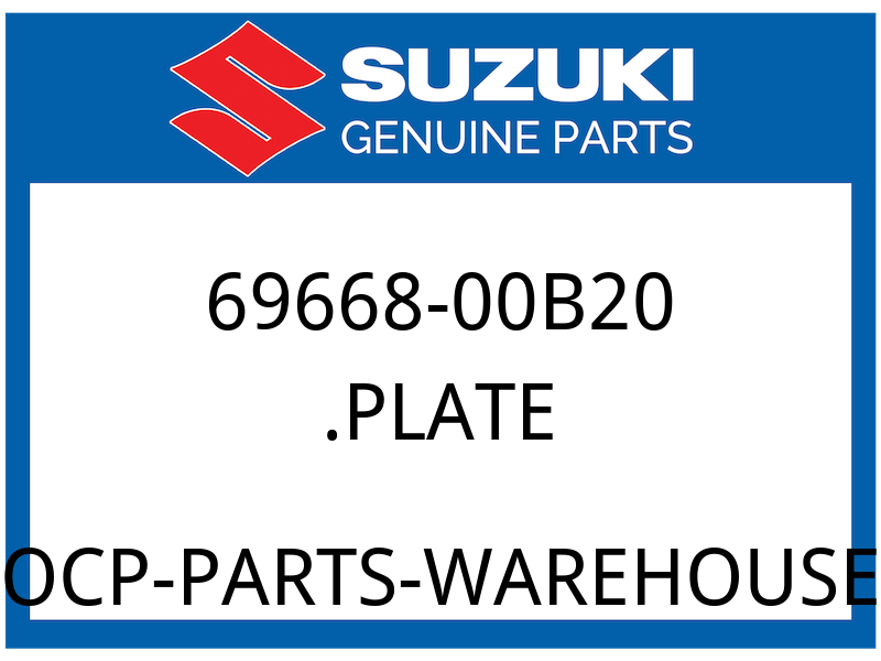 Suzuki OEM Part 69668-00B20 PLATE, DIAPHRAGM