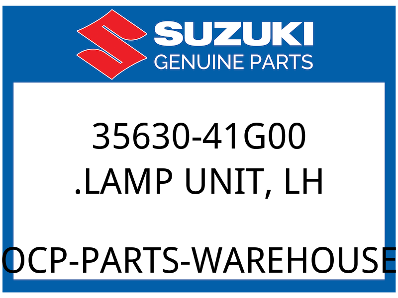 Suzuki OEM Part 35630-41G00 LAMP UNIT, LH