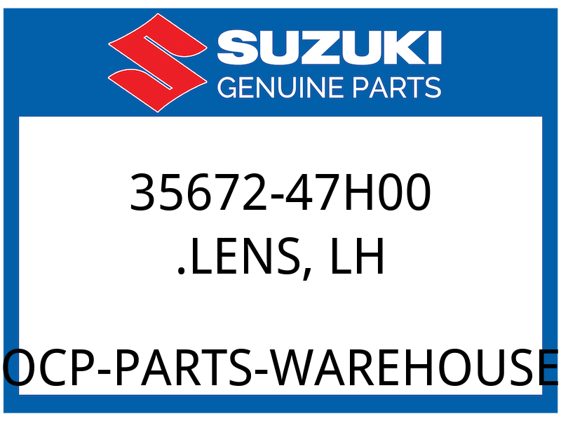 Suzuki OEM Part 35672-47H00 LENS, LH
