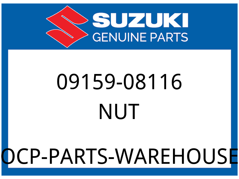 Suzuki OEM Part 09159-08116 NUT