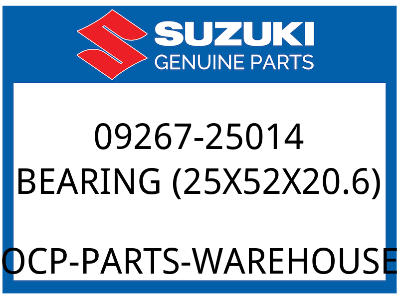 Suzuki OEM Part 09267-25014 BRG, SEC DRIVEN OUTPUT SFT RR
