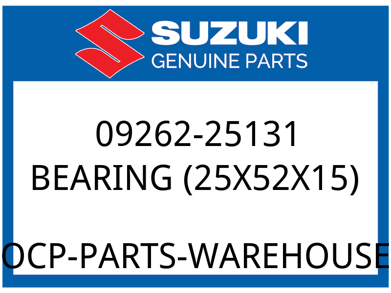 Suzuki OEM Part 09262-25131 BEARING, SEC DRIVEN, FR