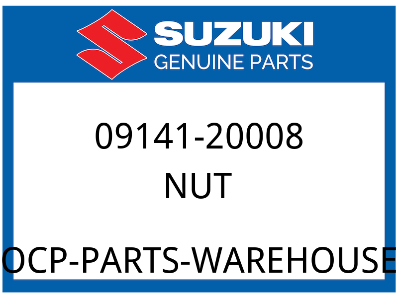 Suzuki OEM Part 09141-20008 NUT, HUB