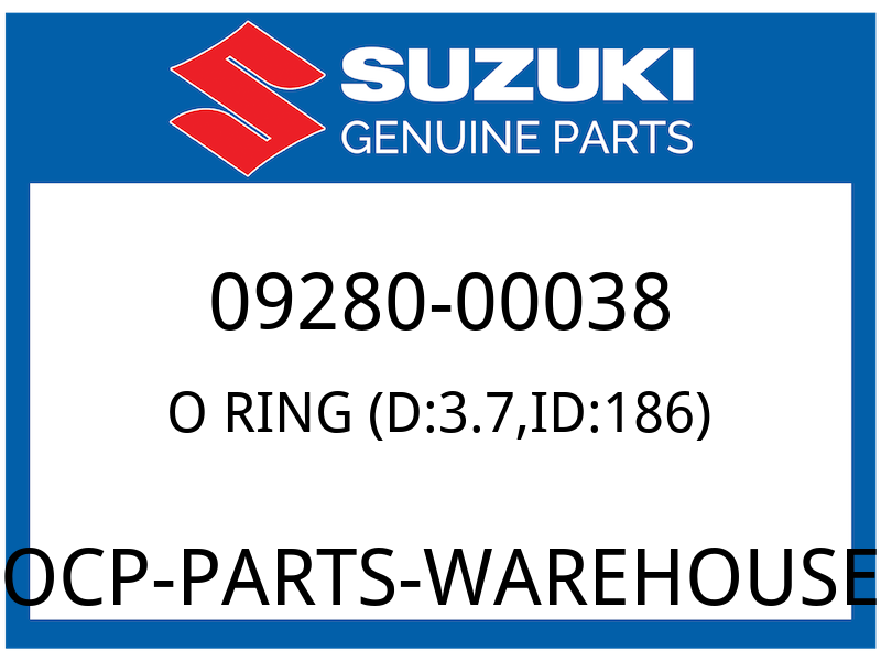 Suzuki OEM Part 09280-00038 O-RING (D:3.7,ID:186)