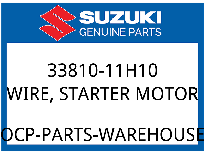 Suzuki OEM Part 33810-11H10 WIRE, STARTER MOTOR