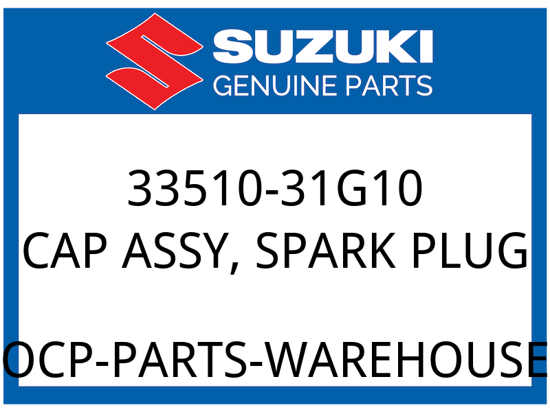 Suzuki OEM Part 33510-31G10 CAP ASSY, SPARK PLUG