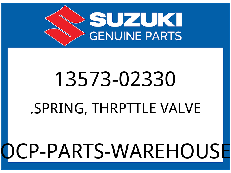 Suzuki OEM Part 13573-02330 SPRING, THROTTLE VALVE