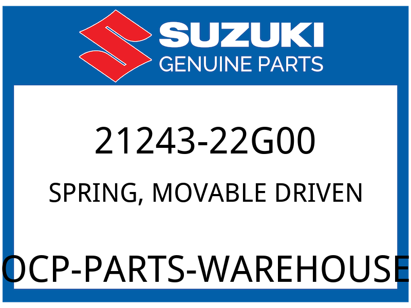 Suzuki OEM Part 21243-22G00 SPRING,MOVABLE DRIVEN