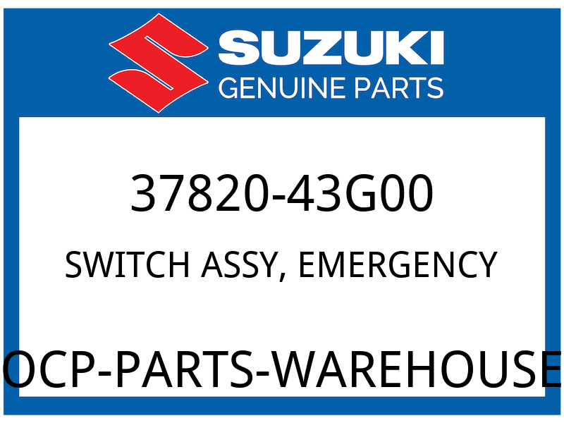 Suzuki OEM Part 37820-43G00 SWITCH ASSY,EMERGENCY
