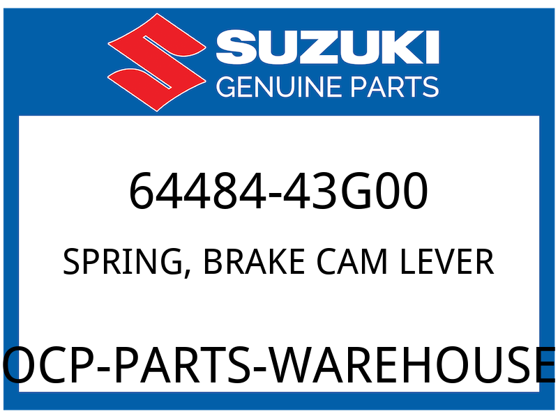 Suzuki OEM Part 64484-43G00 SPRING,RR BRAKE CAM LEVER